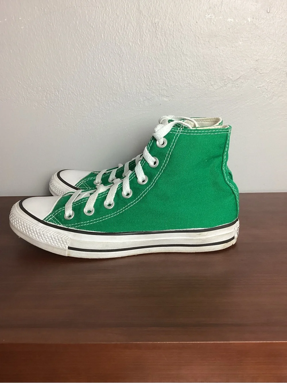 Converse Green Chuck Taylor High-Top Canvas Sneakers with White Trim